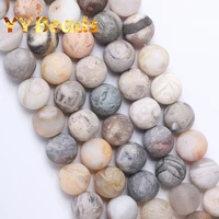 dull polished bamboo agates beads natural loose round spacer charm beads for jewelry making bracelets accessories 4 6 8 10 12mm