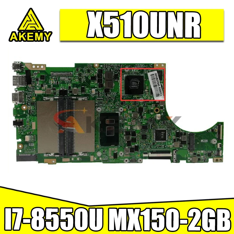 

X510UNR Motherboard For ASUS X510URO S5100UR S5100U X510UQ Laptop Motherboard Tested original I7-8550U MX150-2GB