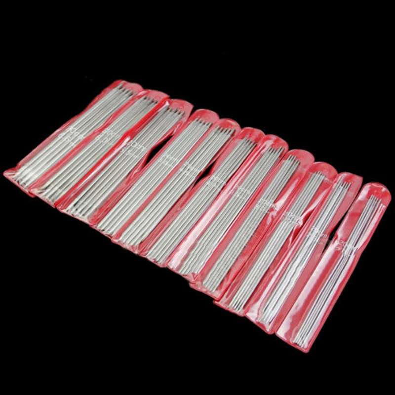 

55pc 11 Sizes 1 7.9" 20cm" Knitting Needles Straight Double Pointed Case Needle Stainless Steel