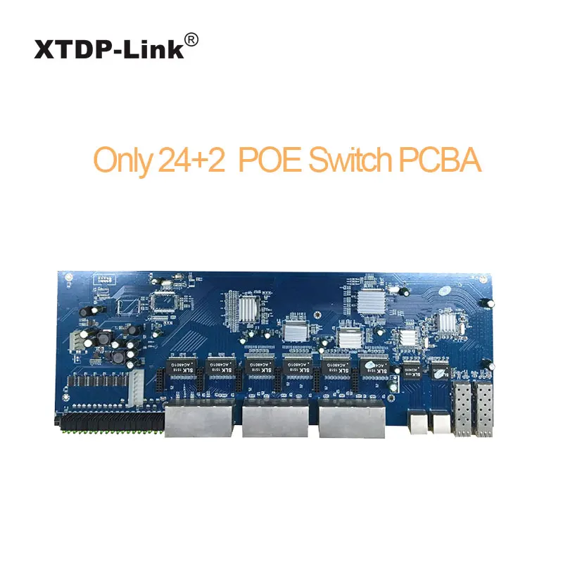 26 портовый POE коммутатор модуль pcba 24 порта 100 Мбит/с 2 порта Uplink гигабитный дополнительный UTP/SFP медный волоконно-оптический кабель для камеры - Цвет: Only PoE switch