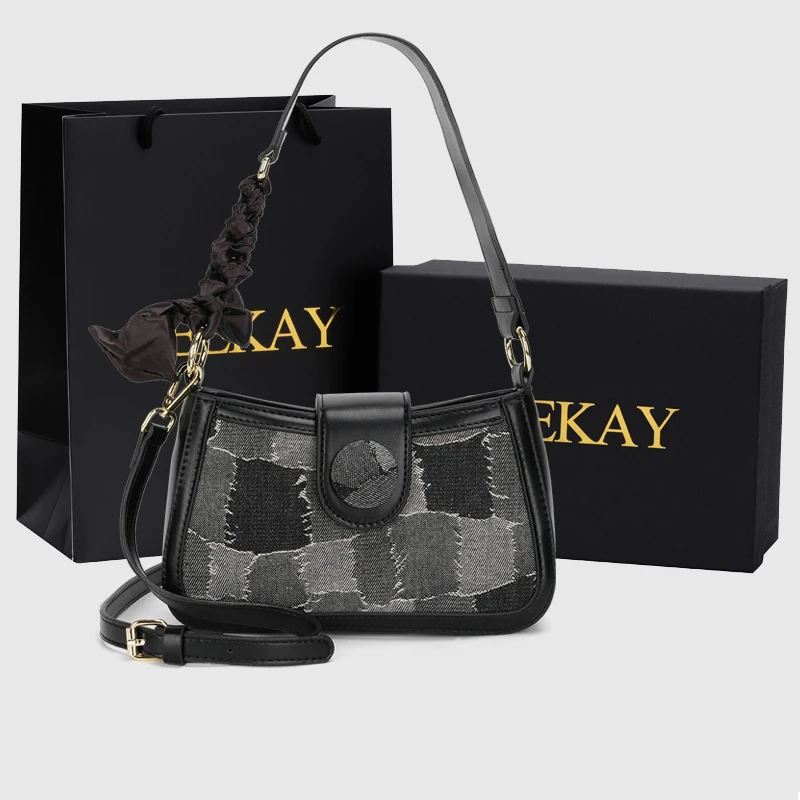 

Fashion Texture Underarm Bag Women 2022 New All-match Shoulder Bags Female Design Korean Style Ribbons Handbag Messenger Bag