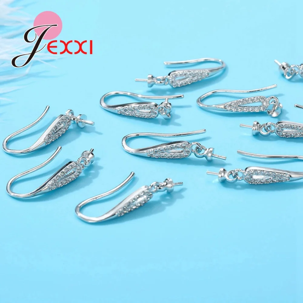 Серьги-клипсы женские из серебра 925 пробы с инкрустацией фианитом | Украшения и