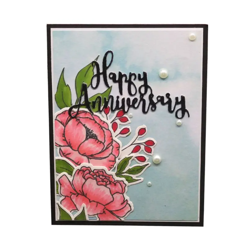 

Happy Anniversary Metal Cutting Dies Stencil DIY Scrapbooking Album Stamp Paper Card Embossing Decor Craft
