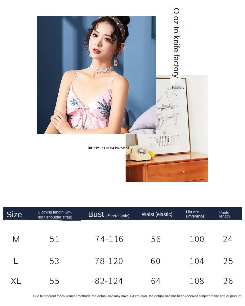 

New Sleep Shirt Women's Home Suit Stain Silk Pyjama Femme Sexy Summer Nightgown Suspender Shorts Two-Piece Set Home Wear Pijama