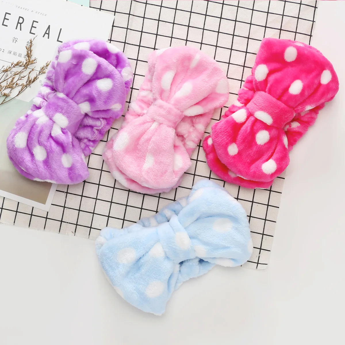 

2021 Korean Increase Thickening Flannel Hairband Bow Headband Girls Wash Headwear Makeup Hair Accessories Cute Soft Hair Dress