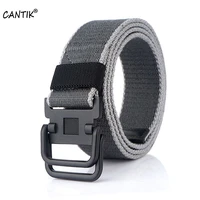 cantik black double ring metal buckle metal quality cotton thread comfortable canvas leisure style belts men accessories cbca140