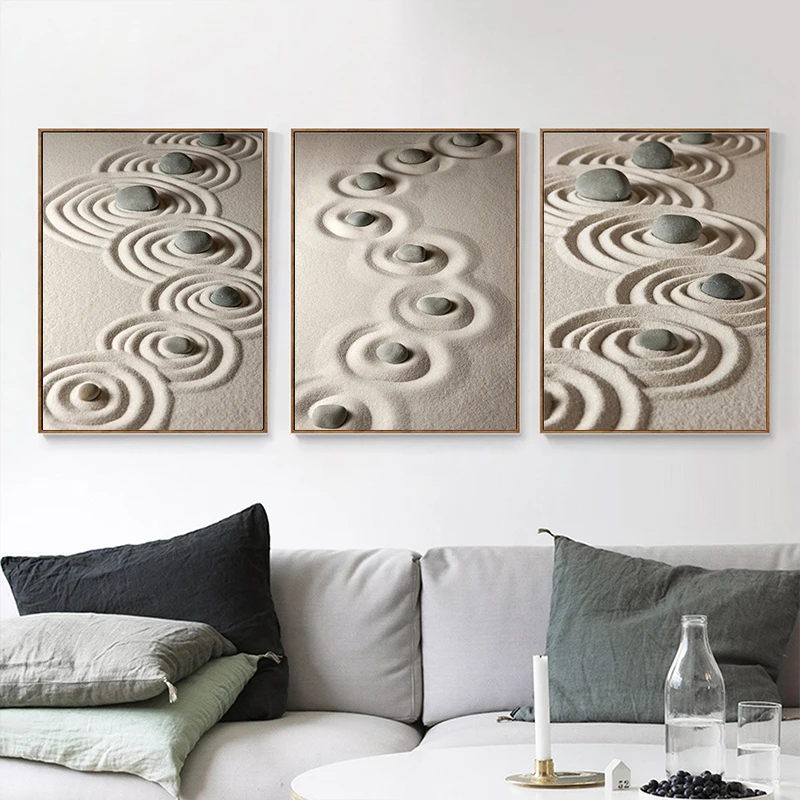 Настенная картина Yoka с круглым узором из дзен-камня художественный буддийский