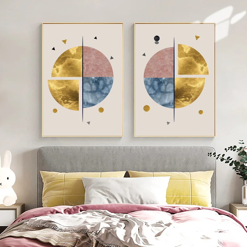 

Современное искусство Эстетическая тема Печать на холсте картина Романтический Цвет Мозаика в скандинавском стиле плакаты Теплая Спальня ...