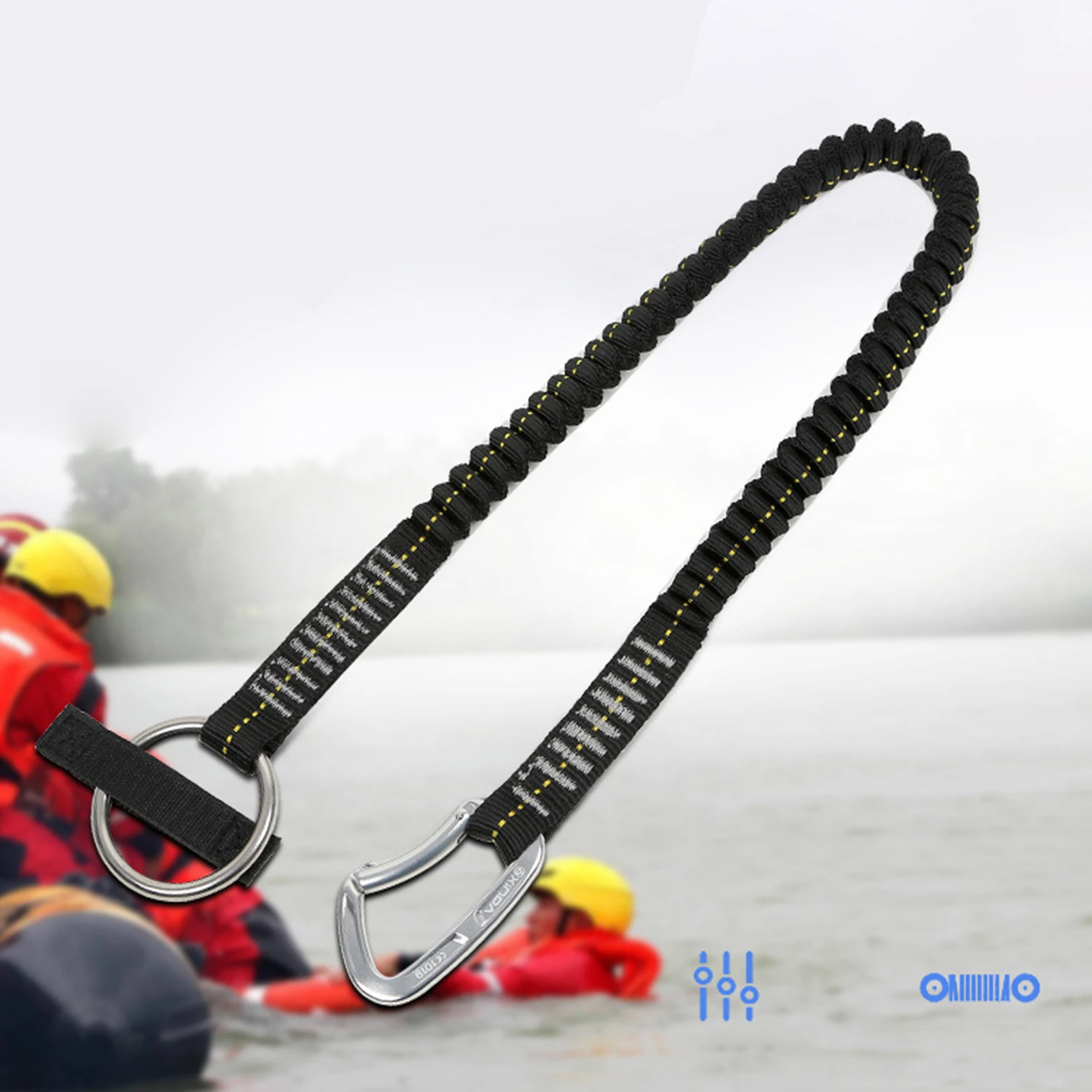 

25KN Shock Absorbing Safety Lanyard Full Protection Single Leg Fall Arrest Safety Harness Rope with Carabiner Clips, Standard