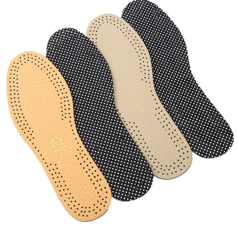 Ultra Thin Breathable Deodorant Leather Insoles Cowskin Instantly Absorb Sweat Replacement Inner Soles Shoes Insole Pads