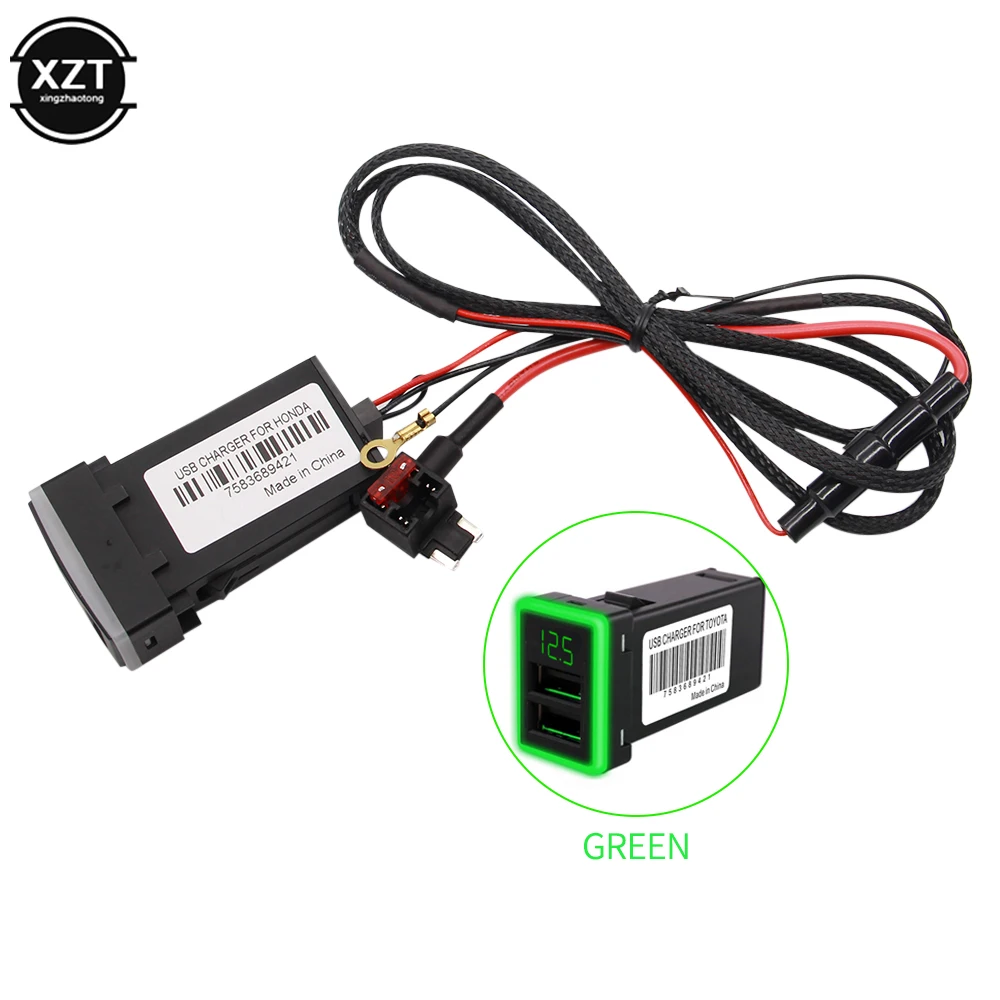 

12V Dual USB Car Charger QC3.0 USB Fast Charger Socket Power Outlet Power Adapter For HONDA