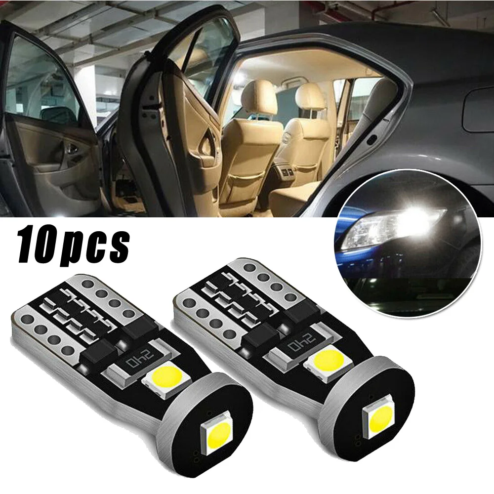 Упаковка из 10 шт. W5W T10 3030 3SMD Белый светодиодный Клин боковой светильников и ламп