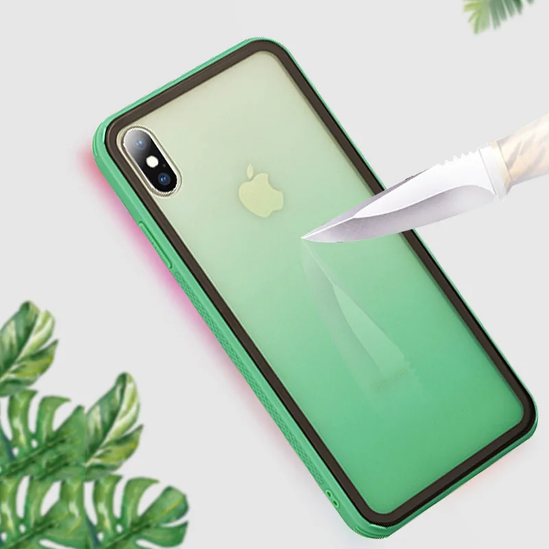 Модный градиентный чехол из закаленного стекла для iphone X XS Max XR 6 6s 7 8 Plus