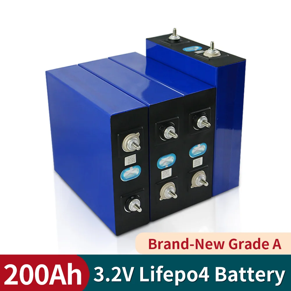 

4pcs NEW 3.2V 200Ah LiFePO4 lithium battery Lithium iron phosphate battery for 12V battery inverter vehicle RV EU US tax free