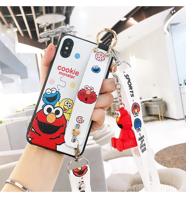 As shown in Oneplus 7 pro милый ремешок на запястье с монстрами Мягкий ТПУ чехол для телефона для Oneplus 3 3T 1+ 5 5T One plus6 6T 1+ 7 Чехол-держатель+ игрушка+ ремни - Цвет: As shown in