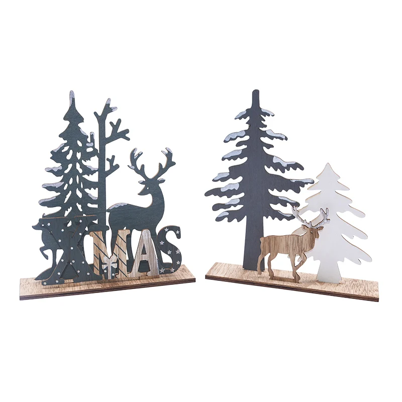 Деревянная рождественская ёлка, олень, декор для стола, креативные Diy 3D сшивание ручной работы, рождественские детские подарки, Новогодние рождественские вечерние украшения