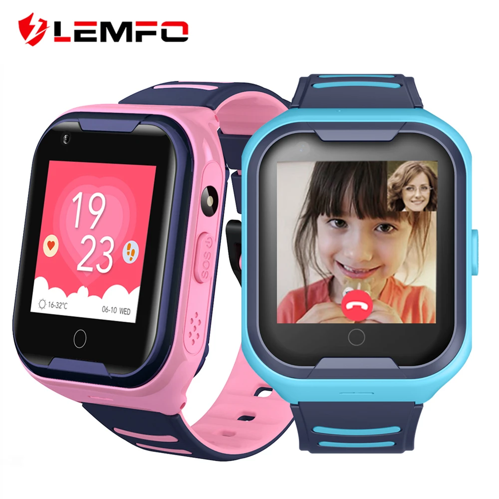 LEMFO, gps, Детские умные часы, 4G, поддержка sim-карты, вызов, SOS, полный сенсорный телефон, часы с камерой, водонепроницаемые, детские часы