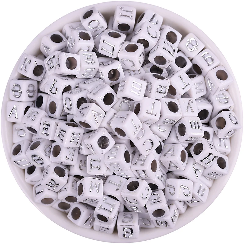 200 шт 6x6 мм буквы бусины случайные русские разноцветные акриловые Алфавит