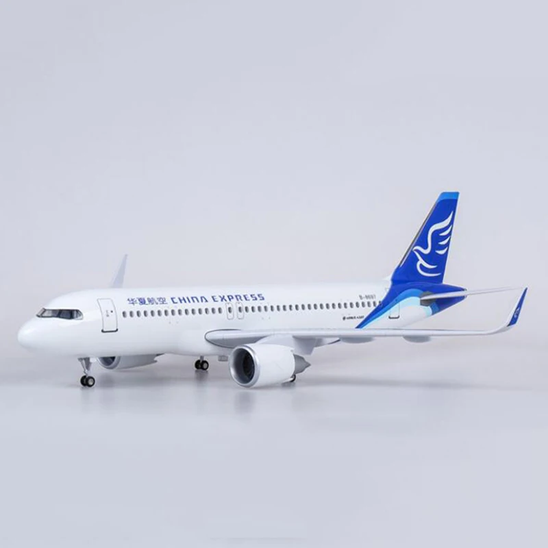 without light 1/80 масштаб 47 см Китай экспресс самолет Airbus A320 NEO авиакомпания модель светодиодный свет и колесо шасси литье под давлением Смола самолет игрушка - Цвет: without light