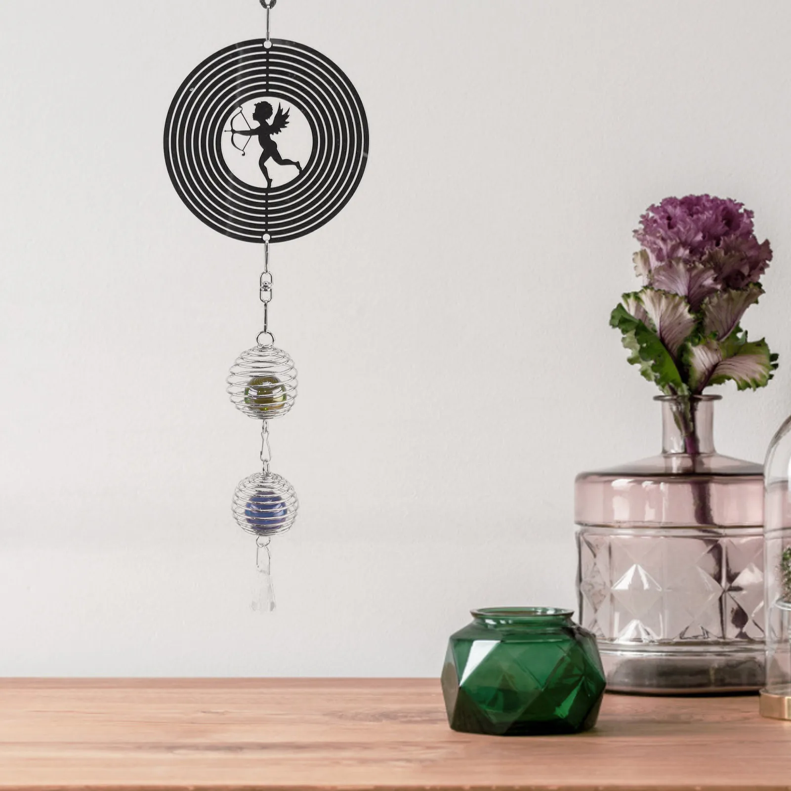 

Hot Outdoor Wind Chimes Yard Garden Spinner Wind Chime with Spiral Tail Ball Wall Hanging Home Decor Decoration wind chimes