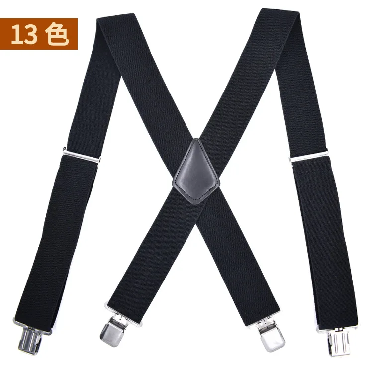 Большие размеры подтяжки мужские для тяжелых мужчин брюки с 4 сильными зажимами 5