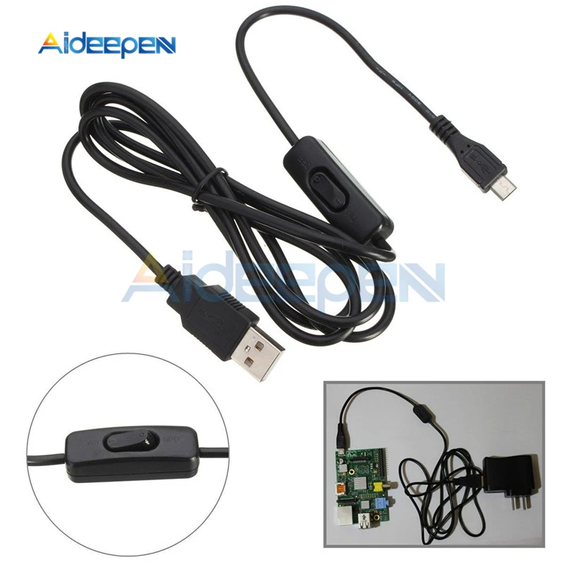 1,5 м Micro USB выключатель питания зарядное устройство кабель провода с включения/выключения для Raspberry Pi 3