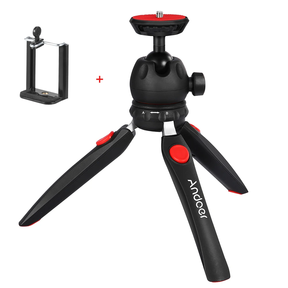 Andoer мини настольный штатив для телефона фотокамеры съемный с шаровой головкой DSLR