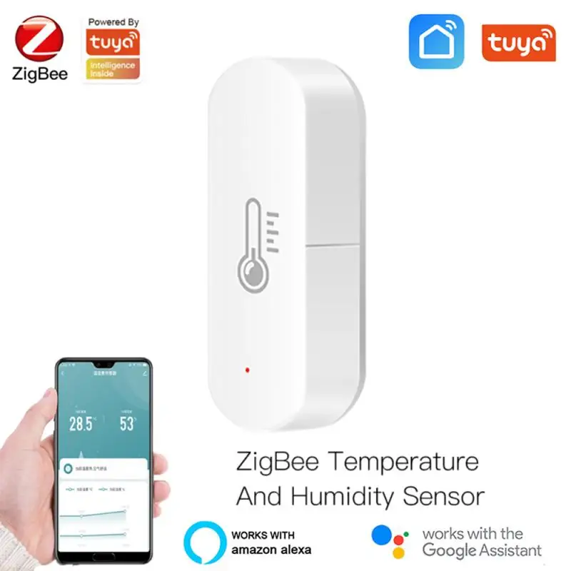 

Tuya ZigBee3.0 Temperature And Humidity Sensor Battery Powered Works With Alexa Google Assistant And Tuya Zigbee Hub Smart Home