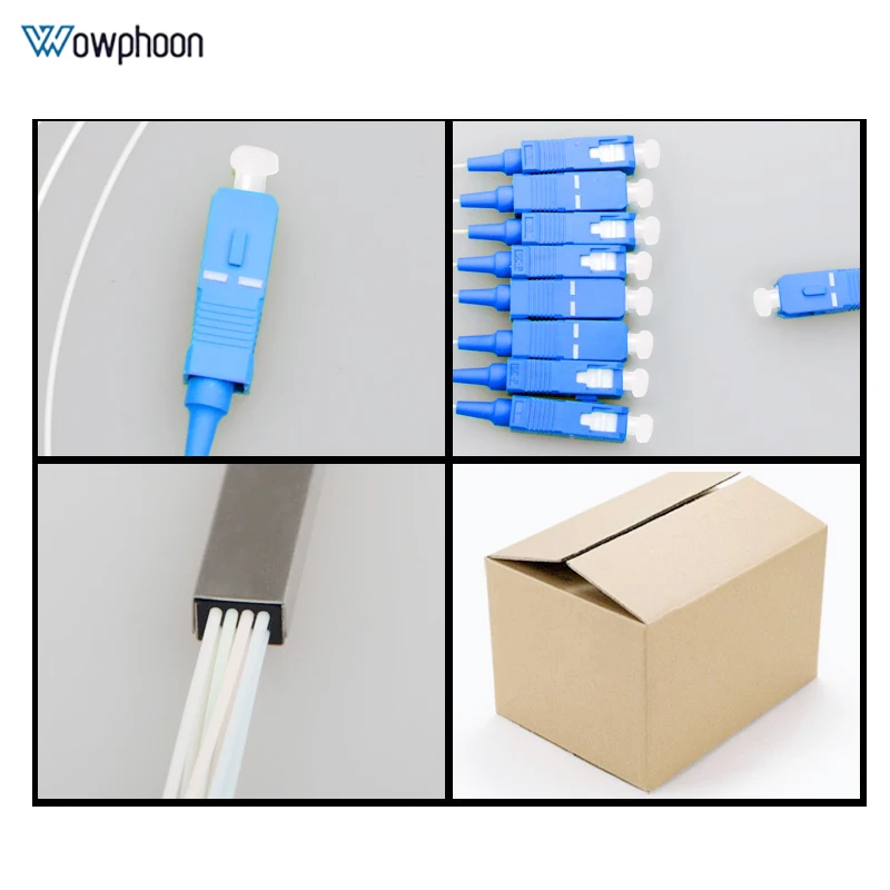 20PCS 1x2 1x4 1x8 1x16 SC APC fiber optic plc splitter steel tube cable 2 way 4way 8 way optical PLC splitter