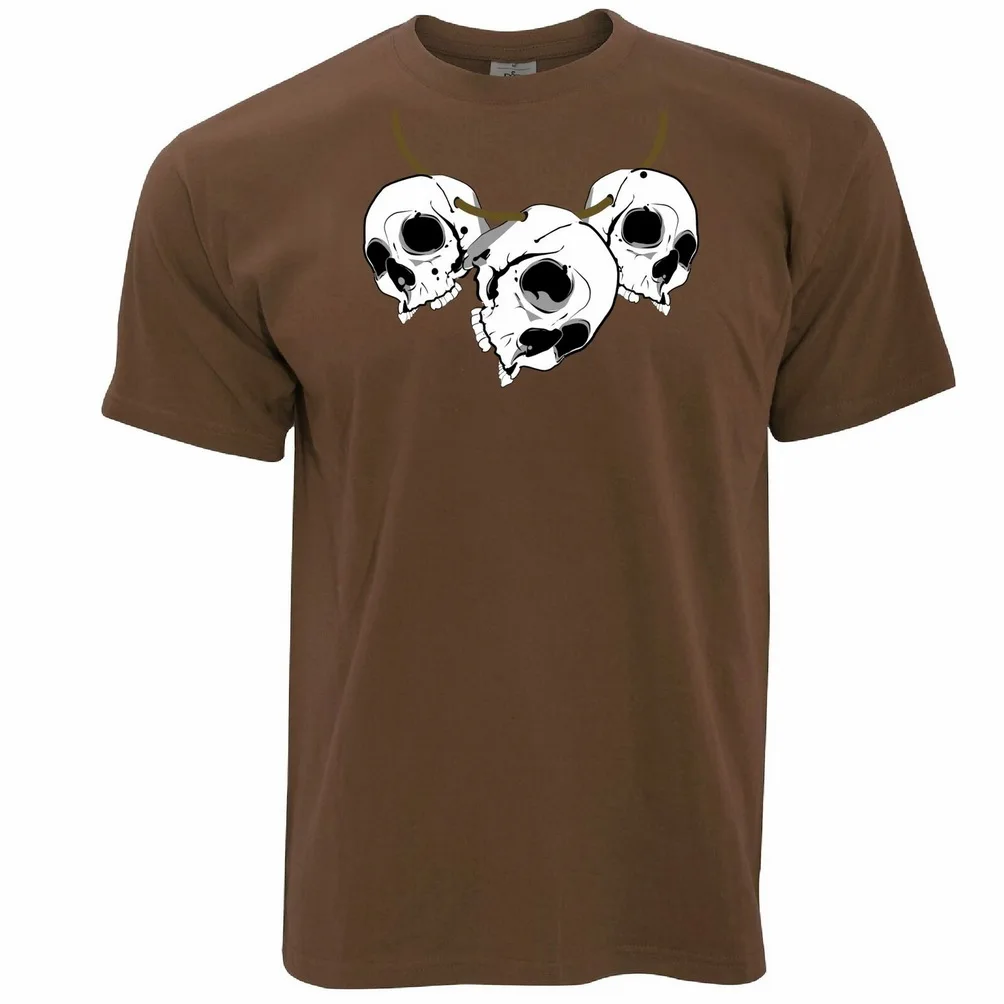 Voodoo футболка три черепа ожерелье племенной искусства скелет и кости Хэллоуин