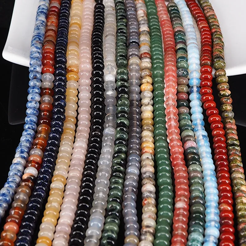 

5x8mm Natural Stone Beads For Jewelry Making DIY Loose Spacer Heishi Abacus Agates Stone Beads Fit Bracelet Necklace Strand 15''