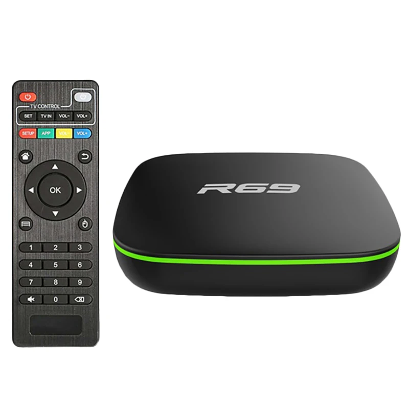 ТВ приставка R69 Smart на Android 7 1 2 4 ГГц Wi Fi H3 четырехъядерный процессор 1080P Hd 3D фильмы
