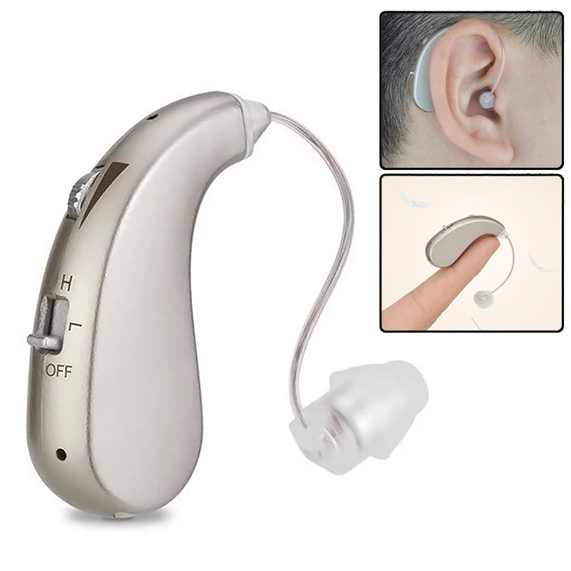 

1pcs Rechargeable Digital Hearing Aid Invisible BTE Ear Aids Sound Amplifier Sound Enhancer For Elderly Moderate to Severe Loss