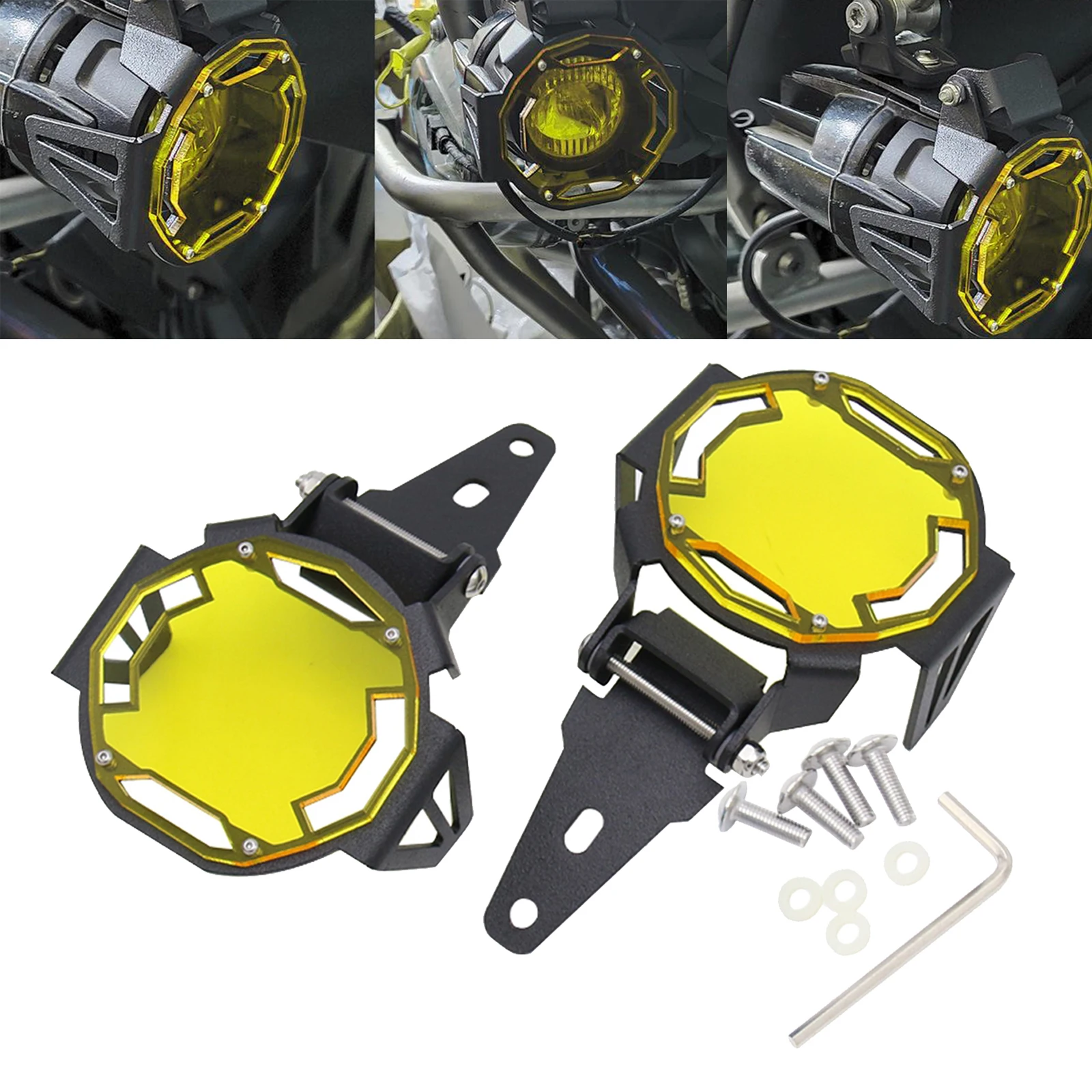 

2Pcs Motorcycle Flipable Fog Light Guard Cover for BMW R1200GS F750GS ADV Durable LED Fog Light Protector Replacement