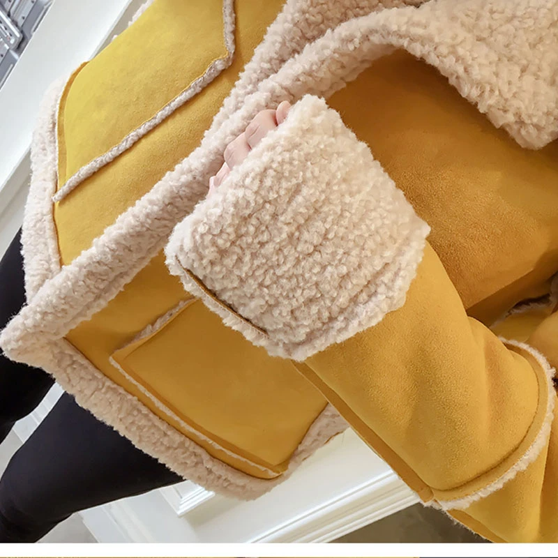 Женское короткое теплое пальто из искусственного кроличьего меха с длинным