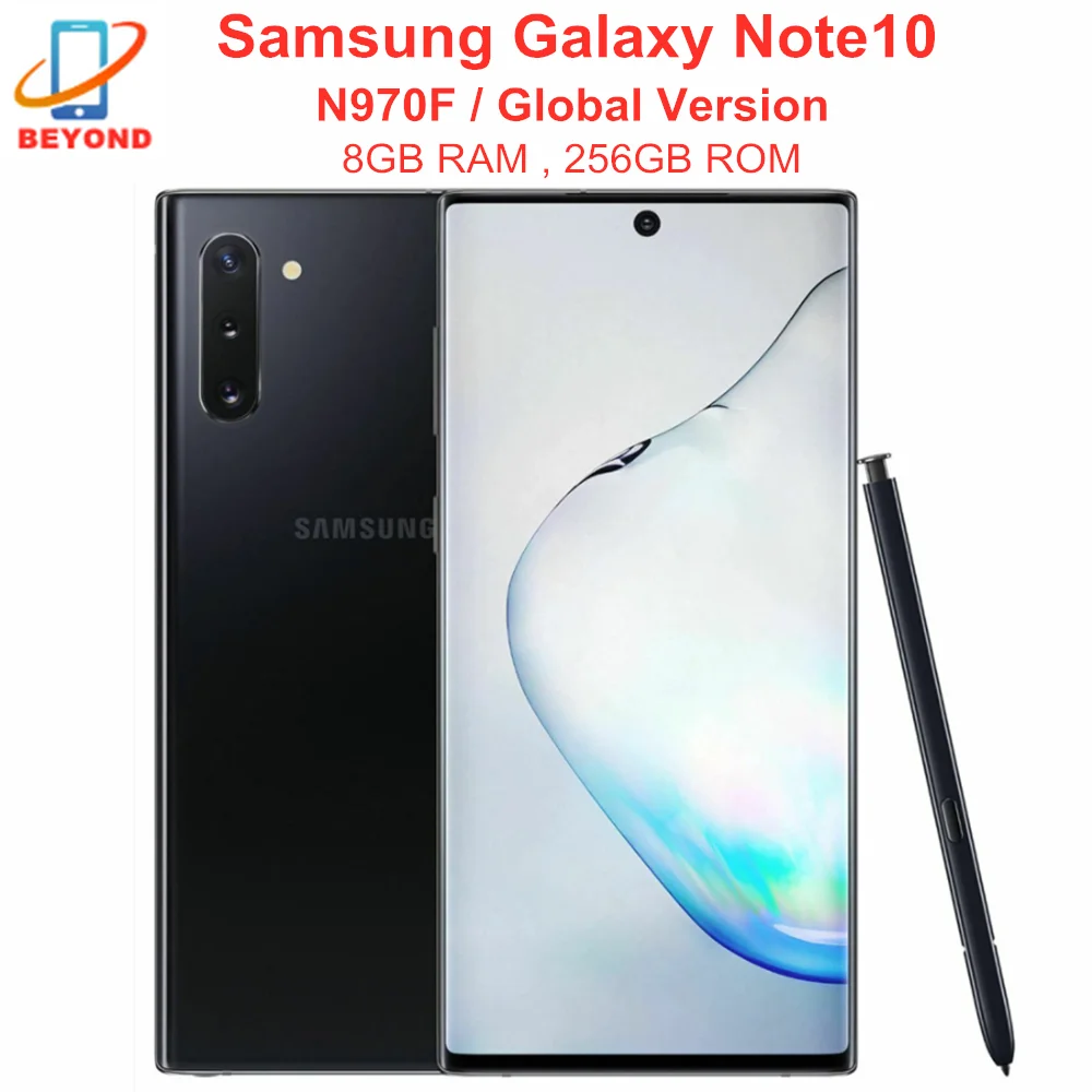 

Samsung Galaxy Note10 Note 10 N970F 256GB ROM 8GB RAM Global Version Octa Core 6.3" NFC Exynos Original Unlocked Cell Phone