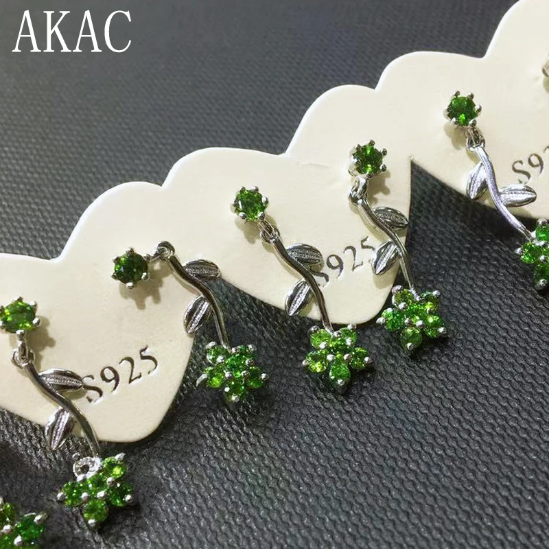 

2pairs natural green diopside earrings for women earrings wholesale