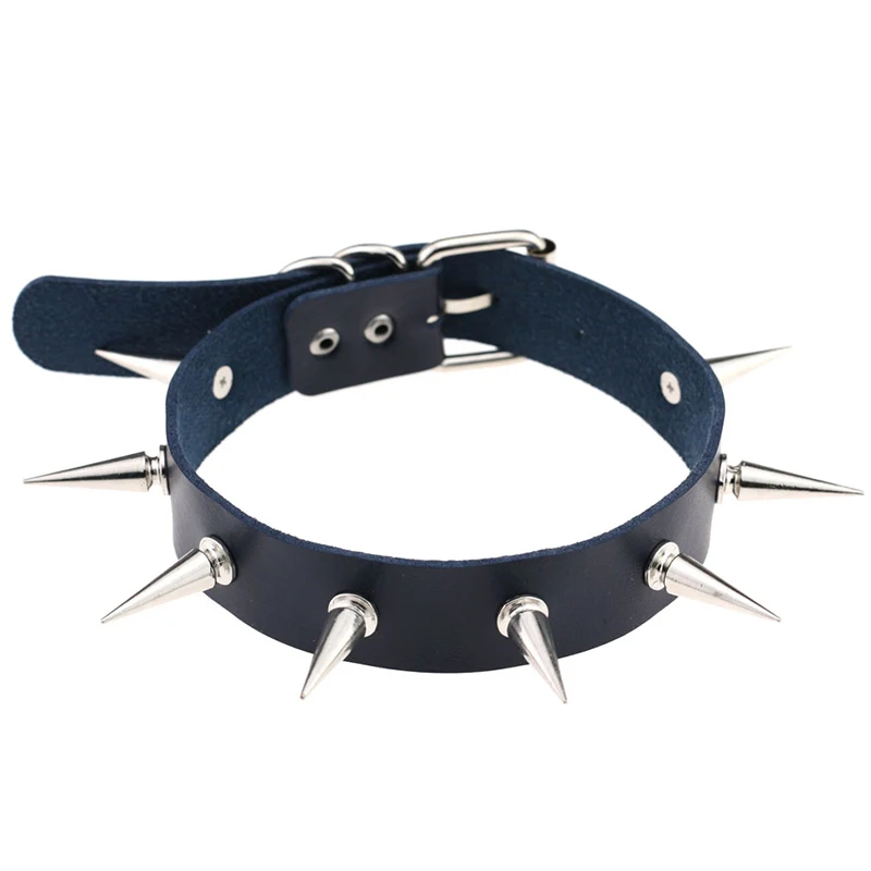 

Pu Leather Metal Rivet Design Neck Collar Women Sexy Adjustable Choker Female Exotic Accessories Party Street Wear Accessories