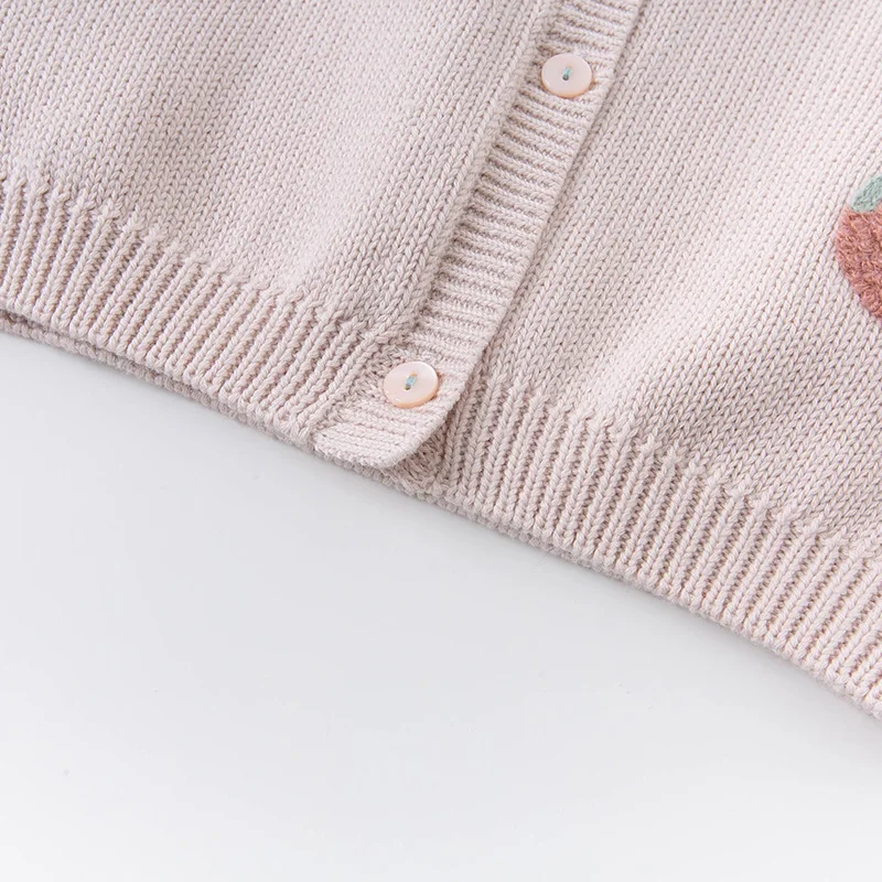 

DBJ14540-1 dave bella autumn infant baby girls fashion cartoon fruit cardigan kids toddler coat children cute knitted sweater