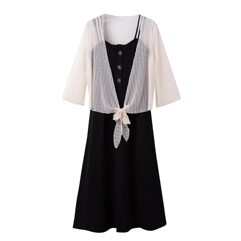 

dresses summer woman 2021 plus size dresses Sling dress Two-piece suit Slim black dress 4XL woman dress