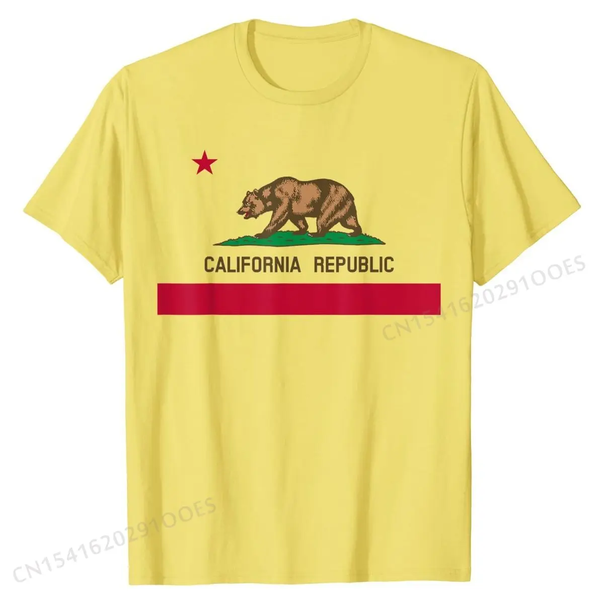 Футболка хлопковая в стиле хип-хоп с флагом штата Калифорния | Футболки на заказ