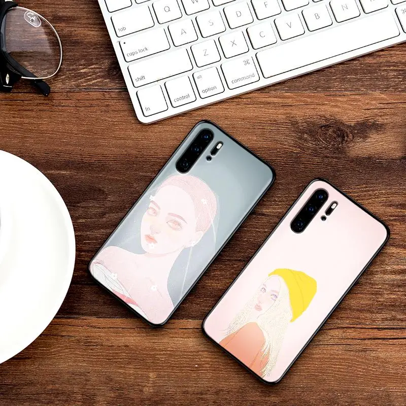 Для huawei Y6 Y7 2018 Y9 Prime 2019 Коврики 10 20 Pro Nova2 3 4 Lite Nova 2i 3i 5i крышка Цвет девушка чехол для