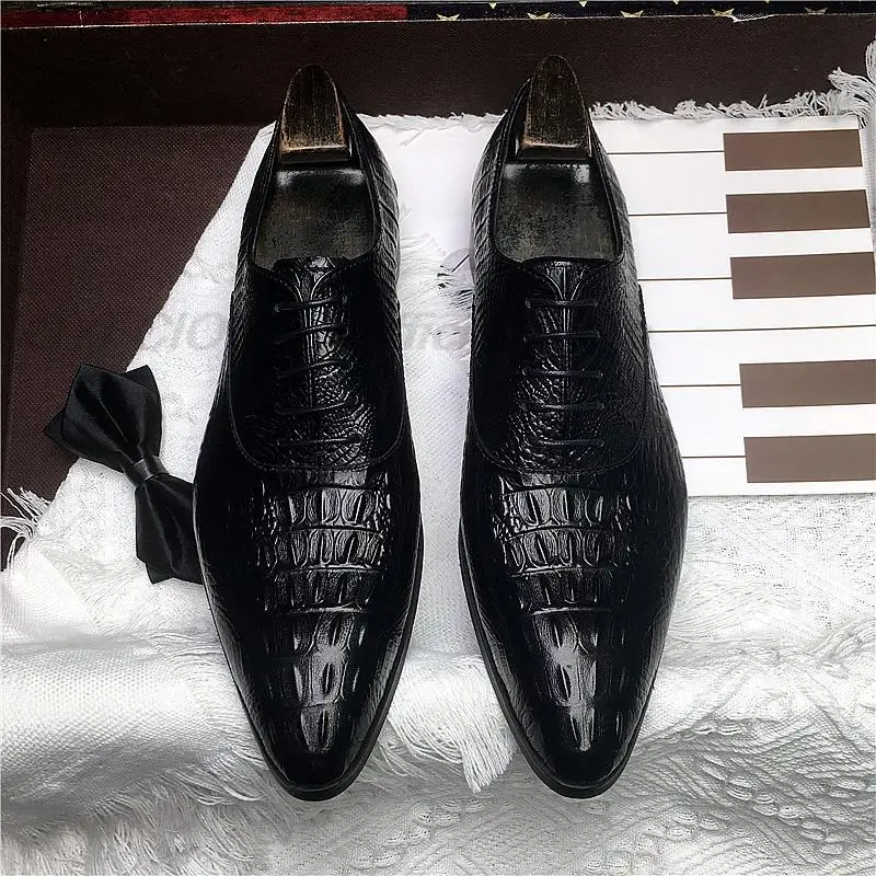 

Оксфорды Wingtip мужские из натуральной кожи, модные классические туфли на шнуровке, для свадьбы, офиса, деловой стиль, черные синие