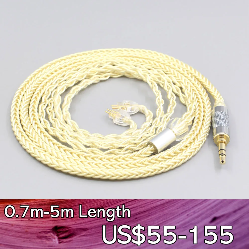 LN007609 8 Core Gold Plated + Palladium Silver OCC Alloy Cable   For AUDEZE iSINE 10 20 LX LCDi3 LCDi4 Earphone