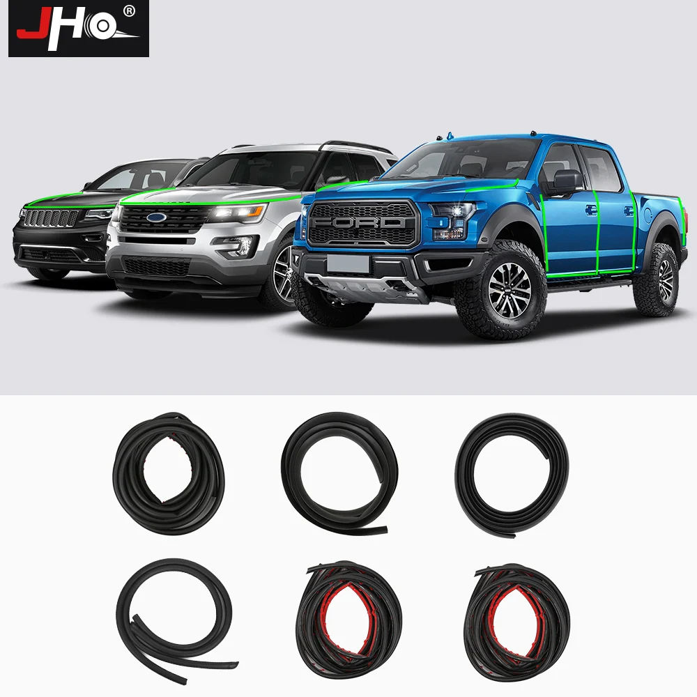 

JHO Car Soundproof Rubber Insulation Sealing Strip Hood Tailgate Door Edge For Ford Explorer 2016-19 F150 Raptor Grand Cherokee