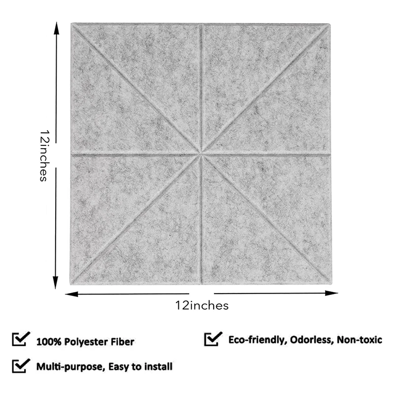 

12Pcs Acoustic Absorption Panel soundproofing Insulation Panel Beveled Edge Tiles Great for Acoustic Treatment Promotion