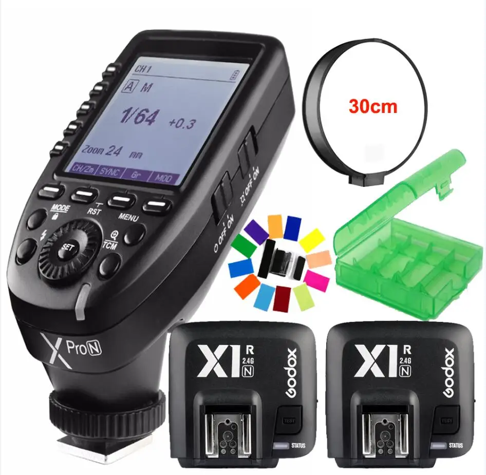 Godox Xpro-N i-ttl II 2,4G X система беспроводного управления дистанционным триггером с 3* X1R-N приёмником для вспышки Nikon - Цвет: Xpro-N add 2x X1R-N
