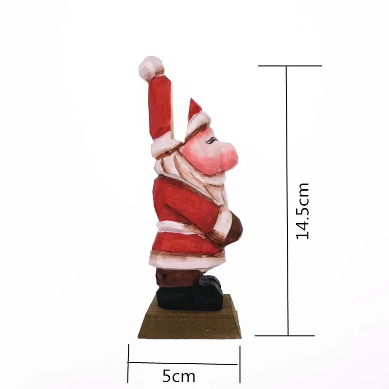 Цельное дерево ремесло Санта-Клаус петух держатель для очков липа резная статуя