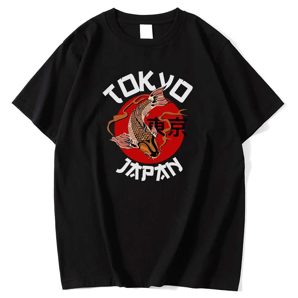 

Tokyo Red Koi Printing WoWomen T Shirts Fashion O-Neck T Shirt Simplicity Breathable Cool Comfortable Womens Short Sleeve