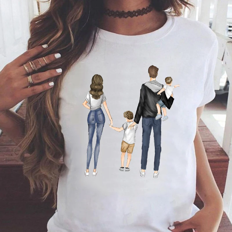 

Women Graphic Love Family 90s Son Sweet Cute Mama Mom Mother Summer Cartoon Print Female Clothes Tops Tees Tshirt T-Shirt